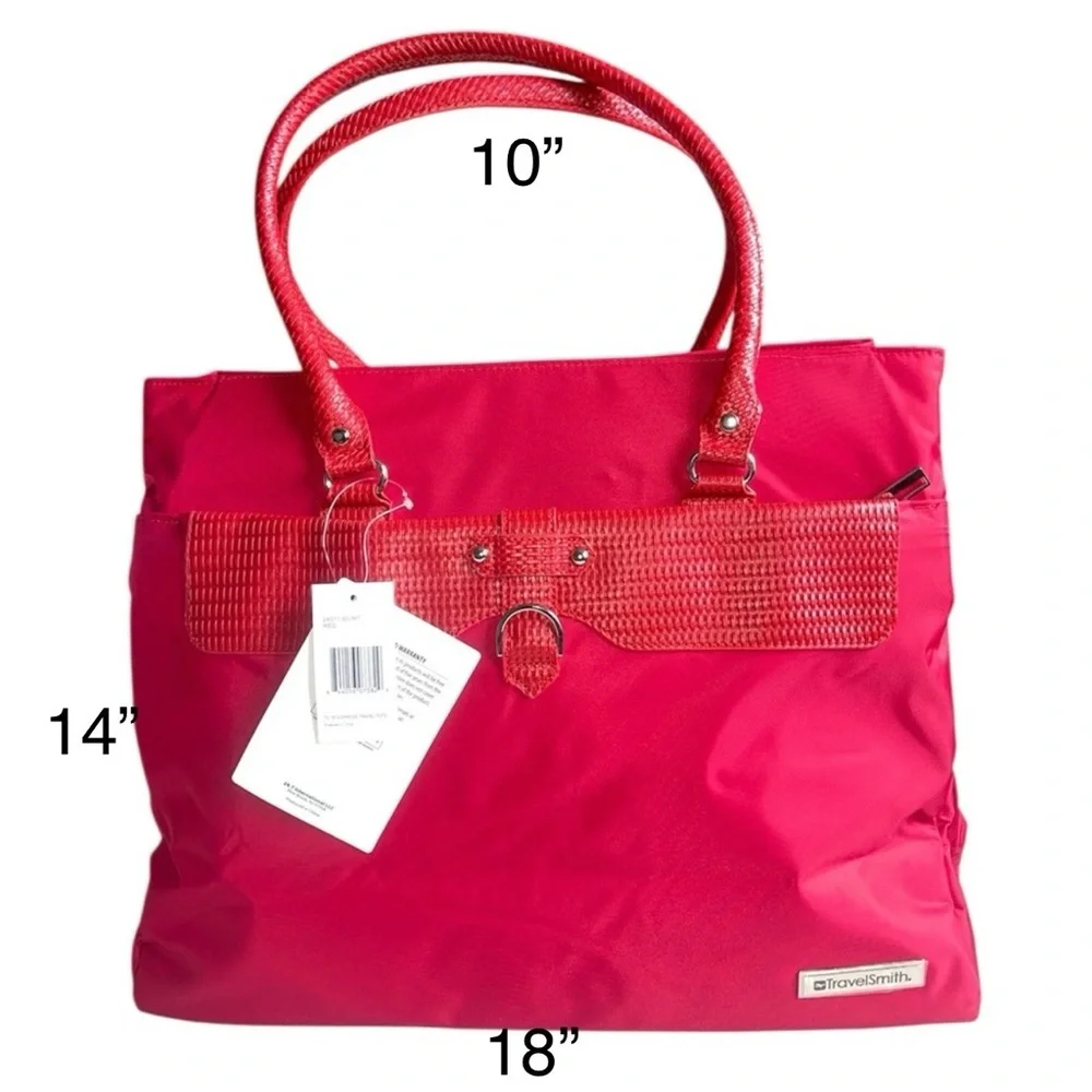 NWT TravelSmith Red Nylon Carry On Tote Travel Bag Organizer